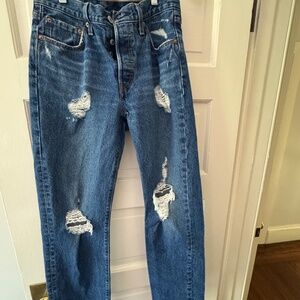 Waterless by Levi's 501® Ripped ORIGINAL FIT WOMEN'S JEANS in Medium Wash US28